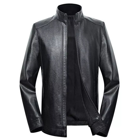 Plus Size Men Split Leather Jacket 5XL 6XL 7XL 2022 Spring and Autumn Zipper