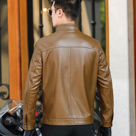 Plus Size Men Split Leather Jacket 5XL 6XL 7XL 2022 Spring and Autumn Zipper