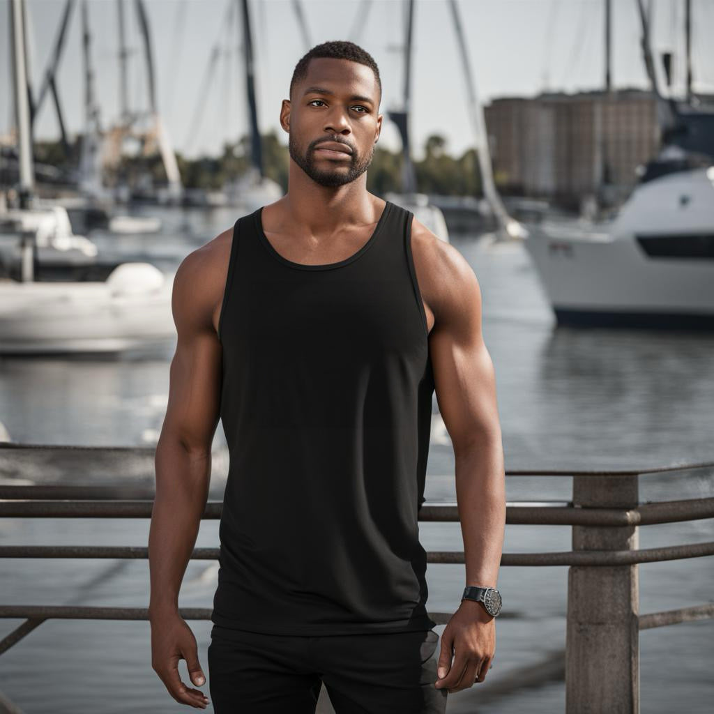 Blackout: BWET Swimwear’s Beach Black Tank Tops