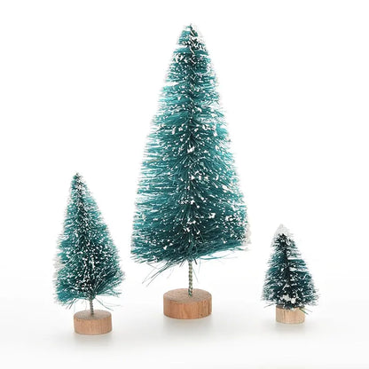 1/5/6 Pcs Miniature Christmas Tree Small Artificial Sisal Snow Landscape