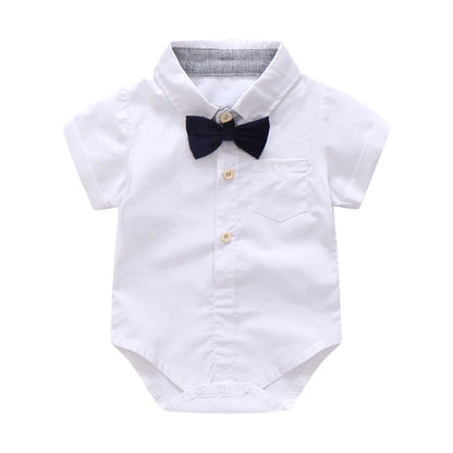 Newborn Baby Boy Summer Formal Clothes Set Bow Wedding Birthday Boys Overall