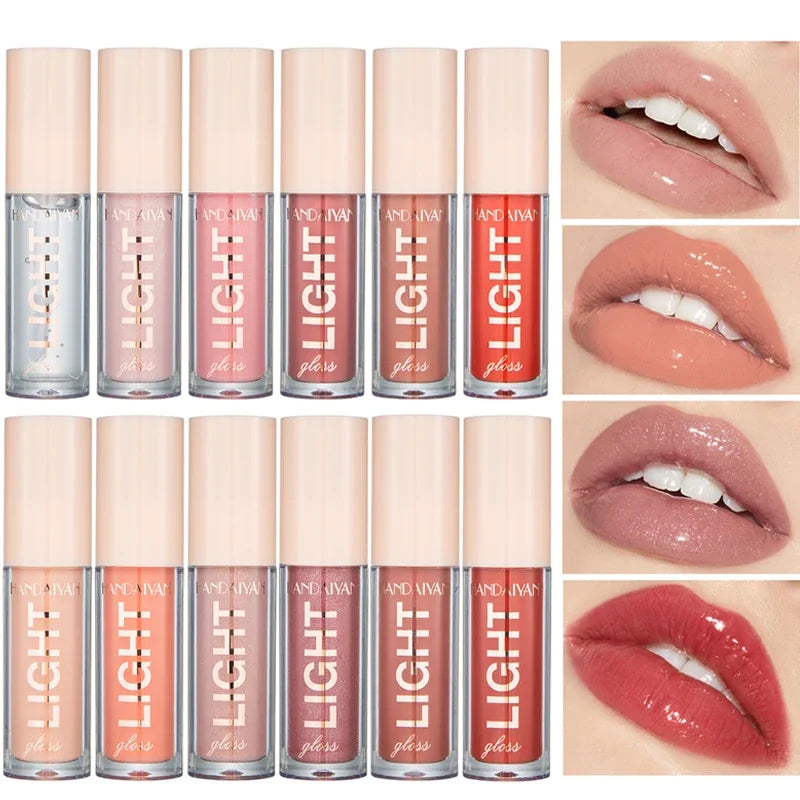 12 Colors Mirror Pearl Lip Gloss Waterproof Long Lasting Moisturizing Lipstick