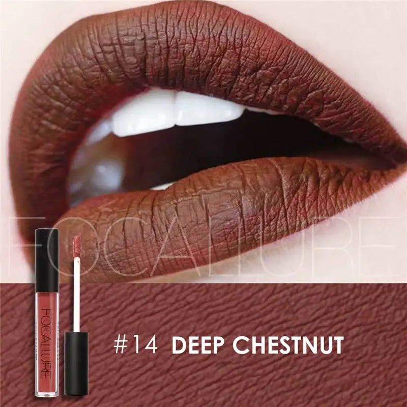 FOCALLURE Waterproof Matte Liquid Lipstick Long-Lasting Lip Tint Nude Lipgloss