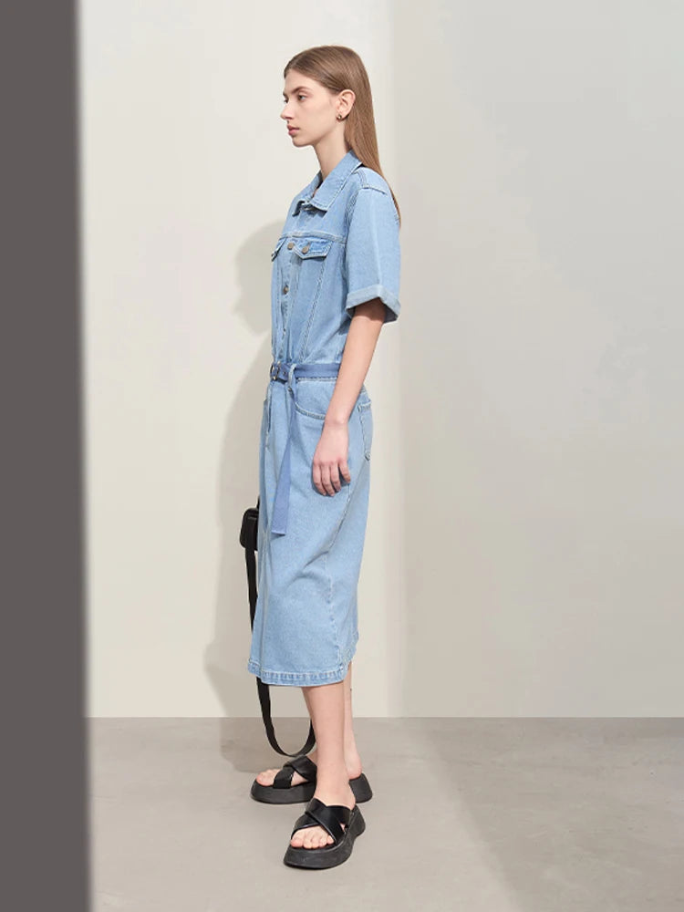 Amii Minimalism Dresses for Women 2024 Summer New Half