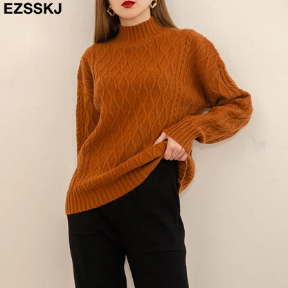 Winter Oversize Thick Sweater Pullovers long sleeves