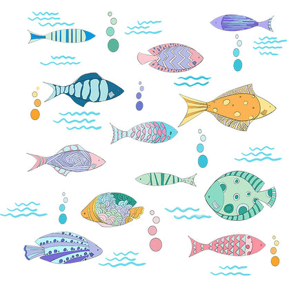 Fish Wall Stickers Bathroom Wall Sticker Wallpaper Wall Art for Kids Ocean Theme