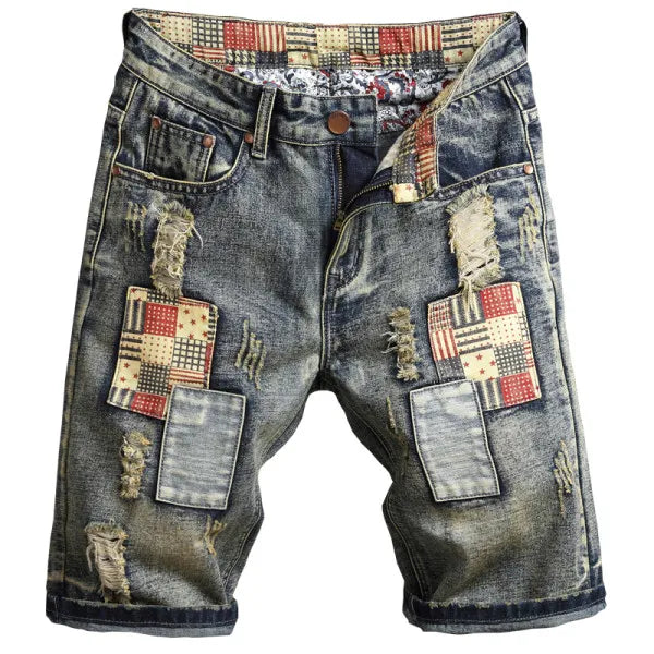 Factory Price Classic Jeans Pants for Mens Short Patchedjeans New Fashion