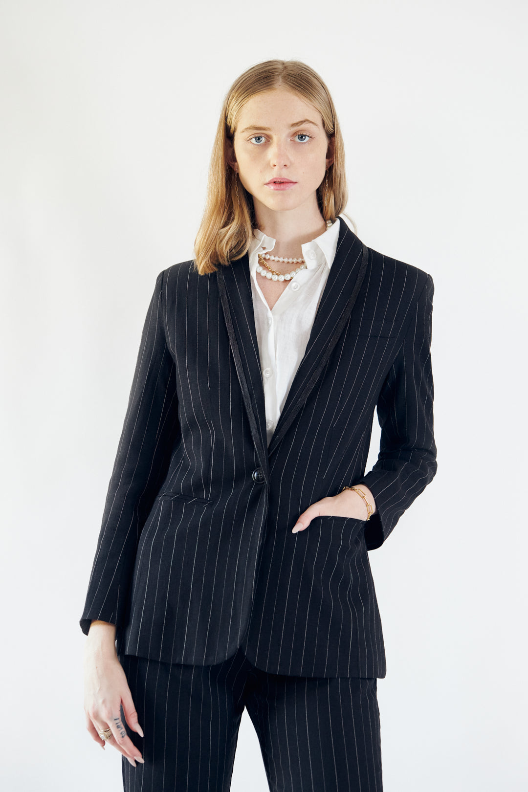 Power Woman- Black/White Stripes Jacket