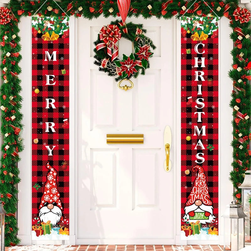 Christmas Door Decoration 2024 Merry Christmas Banner Decor for Home