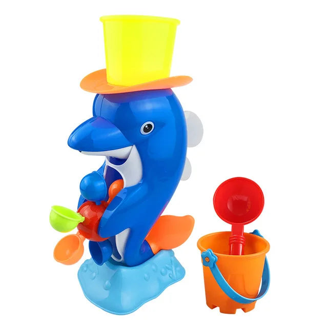 Kids Shower Bath Toys Cute Yellow Duck Waterwheel Elephant Toys Baby Faucet