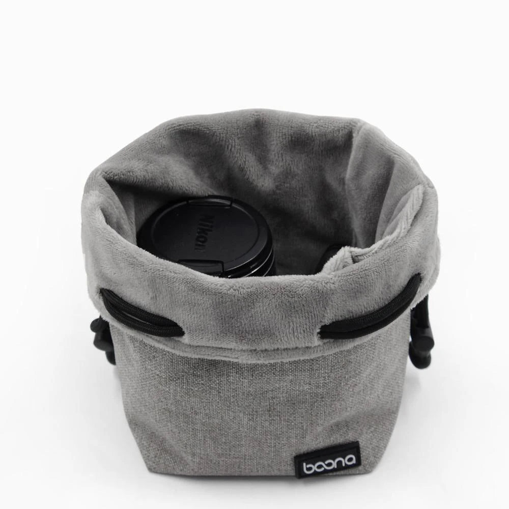 BOONA Camera Bag Backpack Lens Bag Drawstring Pouch Fleece Waterproof Camera