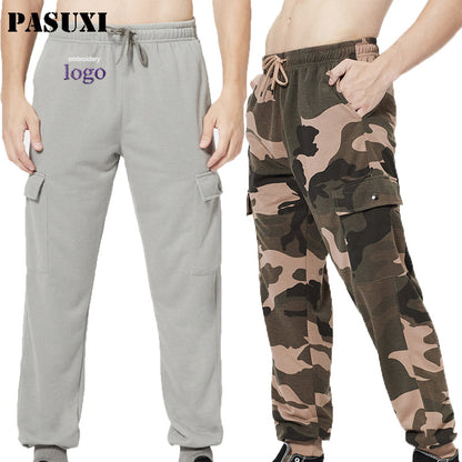 PASUXI Stylish Camouflage Pants Men Sports Casual Quick Drying Fitness Pants