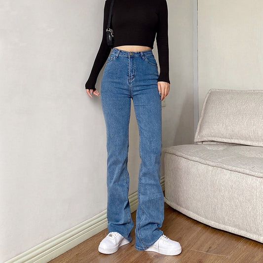 Women Straight Baggy Mom Jeans 2021 Oversize Aesthetic Flooding Jean Denim Pants