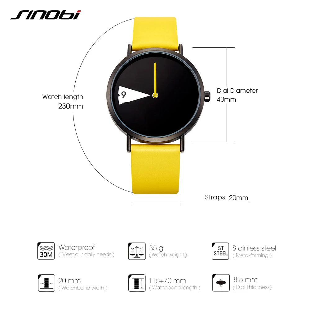 Sinobi Hot Women Watch Creative Wristwatch Ladies Watch Rotate Yellow