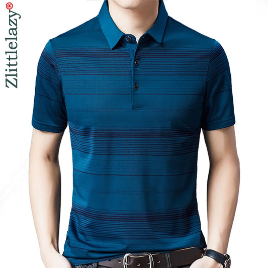 2022 Brand Casual Summer Striped Short Sleeve Polo Shirt Men Poloshirt Jersey