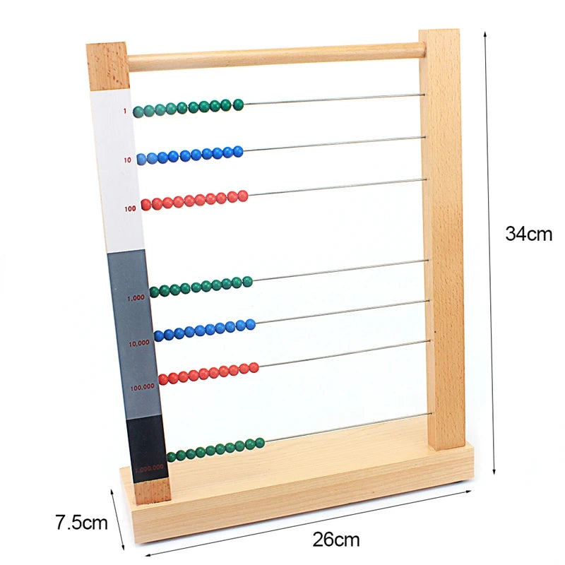 Toddler Wooden Montessori Math Toy Beads Abacus Toy Computing Rack