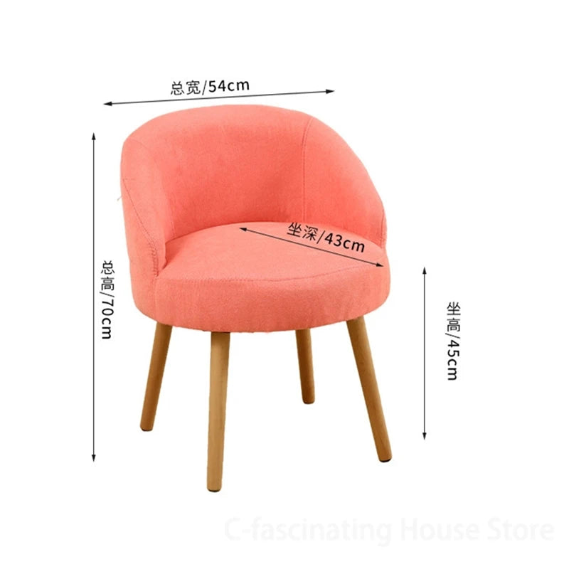 Nordic Furniture Fabric Sofa Chairs Simple Dining Chairs for Bedroom