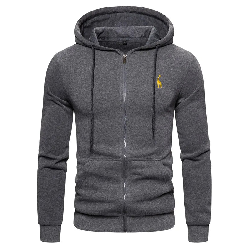 Winter Cotton Hoodied Mens Sweatshirts Fleece Thick Hoodies Sportswear Zipper