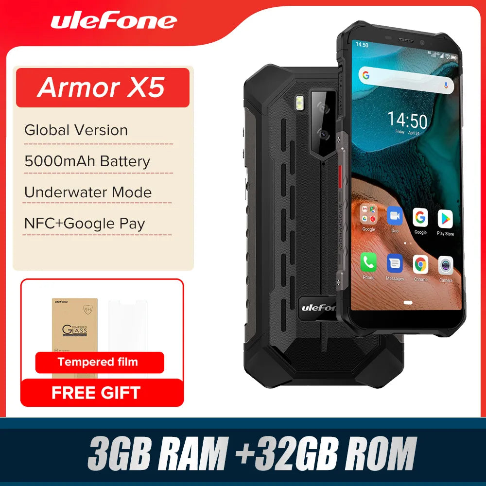 Ulefone Armor X5  Android 10 Rugged Waterproof  Smartphone IP68