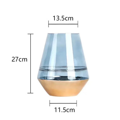 Gilded Base Glass Vase Transparent Hydroponic Flower Pots