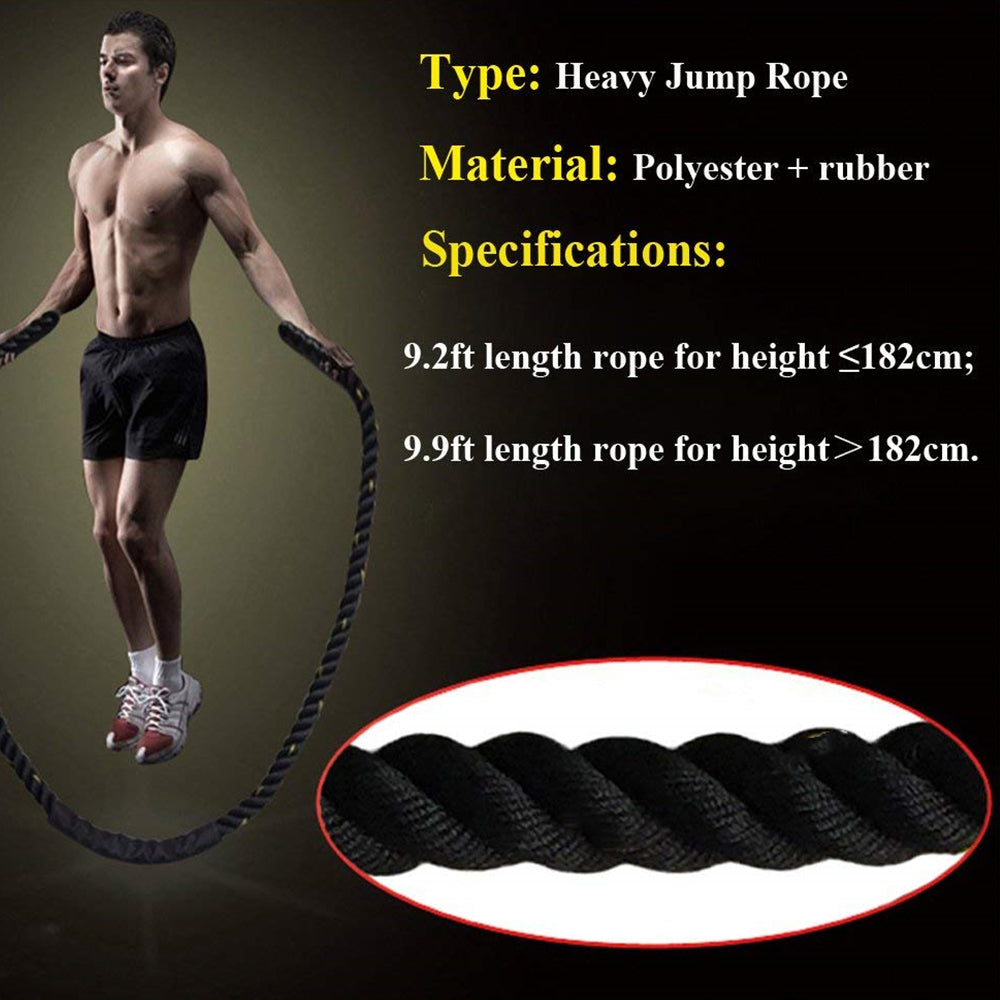 25mm Fitness Heavy Jump Rope Weighted Battle Skipping Ropes Power Training