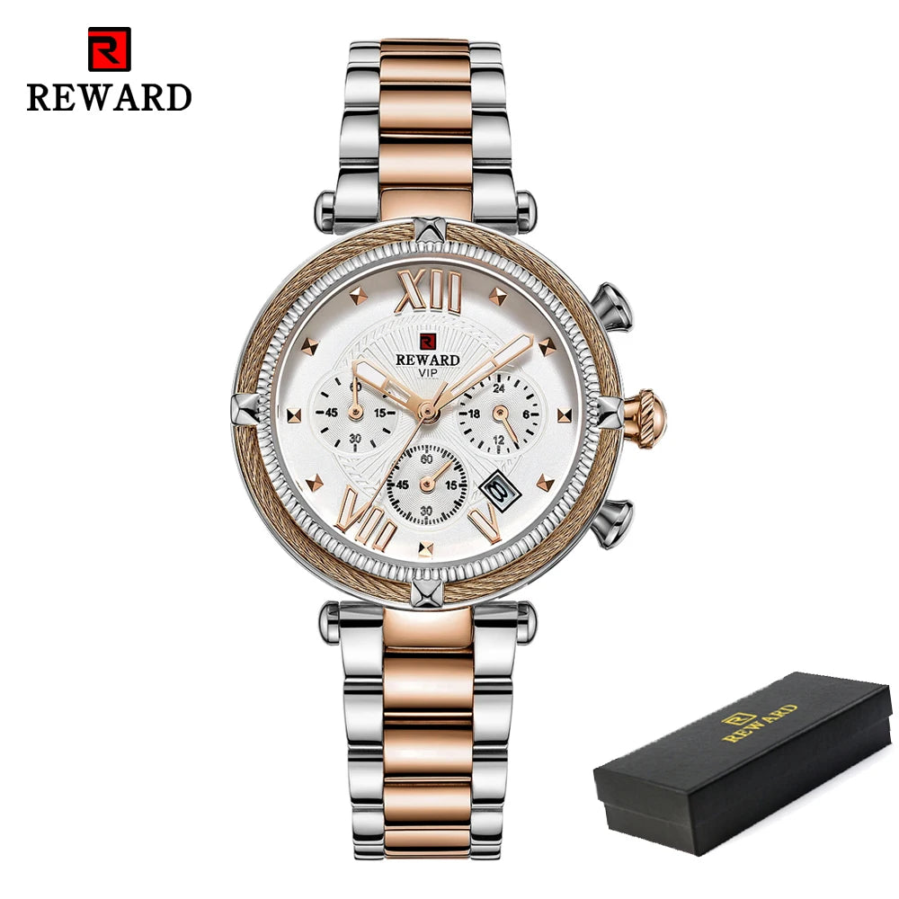 REWARD Luxury Fashion Women Watches Waterproof Casual Quartz Ladys