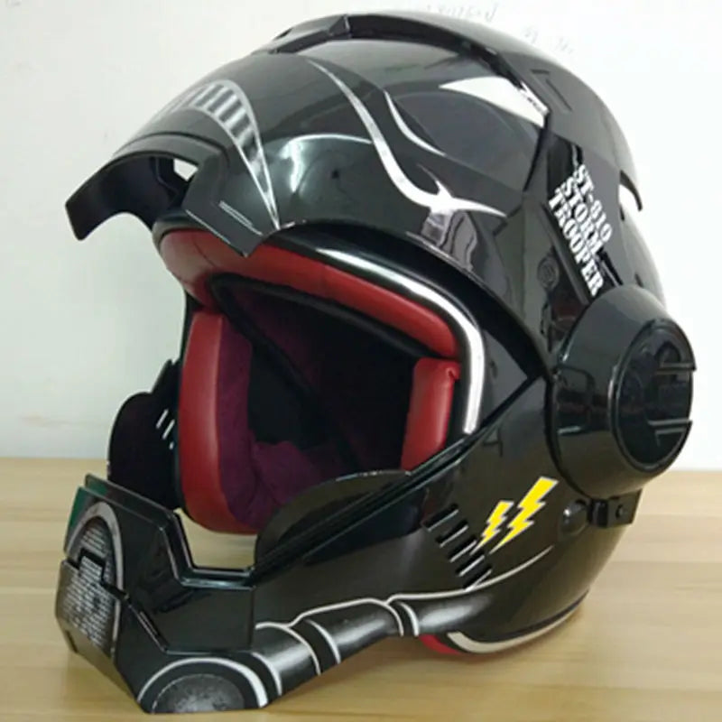 Masei Bright Black Warrior Mens Iron / Men Helmet Motorcycle Helmet Half Helmet