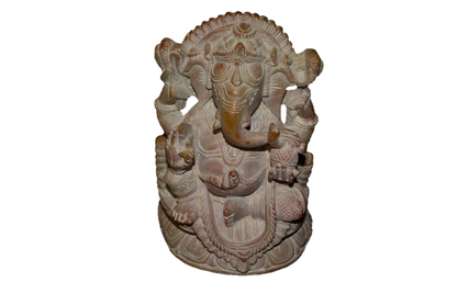 Handcrafted Sculpture Soapstone Elephant Head God Ganesha - Small