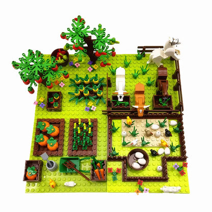 Farm Animals Trees Plants Building Blocks for Kids MOC Compatible