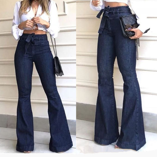 Ladies High Rise Hip Lift Womens High Waist Wide Leg Baggy Pants  for women