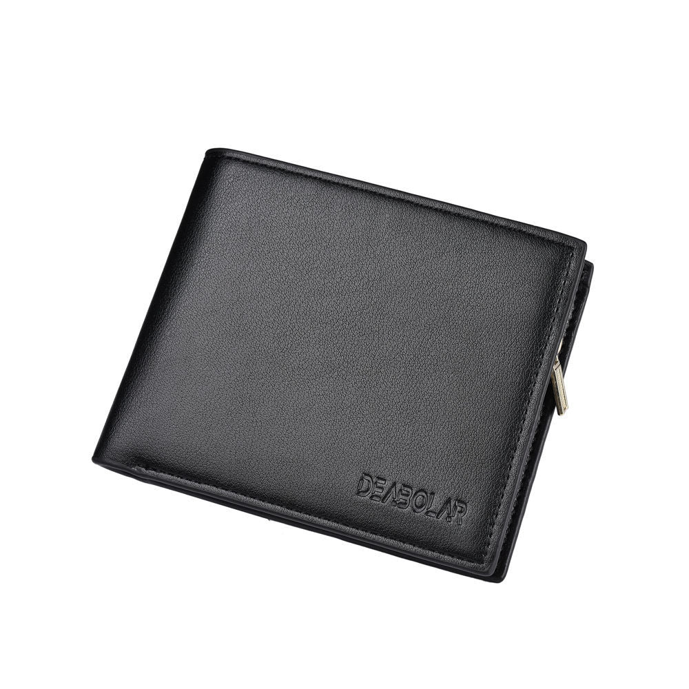 ODM Portefeuille Homme Black Small Leather Mens Card Holder Wallet With Id