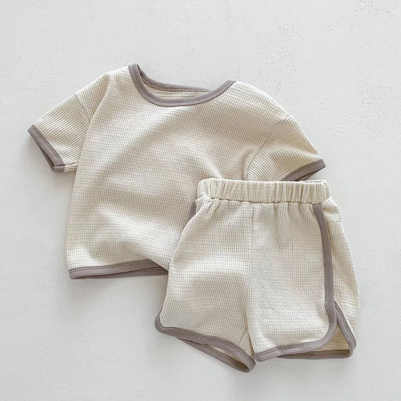 Korean Style Newborn Baby Boys Girls Clothing Suit Short