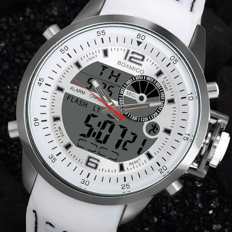 BOAMIGO Luminous Military White Quartz Waterproof Watch