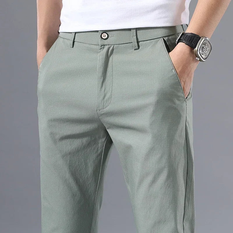 2022 Men's Thin Pants Solid Color Pants Smart Casual Business