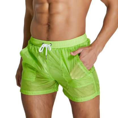 SEOBEAN Summer Mens Shorts Sexy Semi-Transparent Quick Dry Shorts