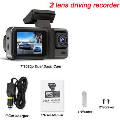 3 Channel Dash Cam for Cars Black Box Camera Car DVR 1080P Video Recorder Rear