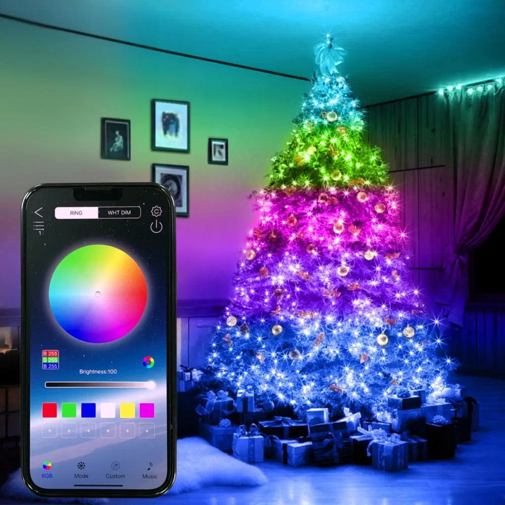 Smart RGB Christmas Fairy String Light APP Bluetooth Control Waterproof