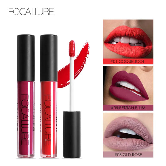 FOCALLURE Waterproof Matte Liquid Lipstick Long-Lasting Lip Tint Nude Lipgloss