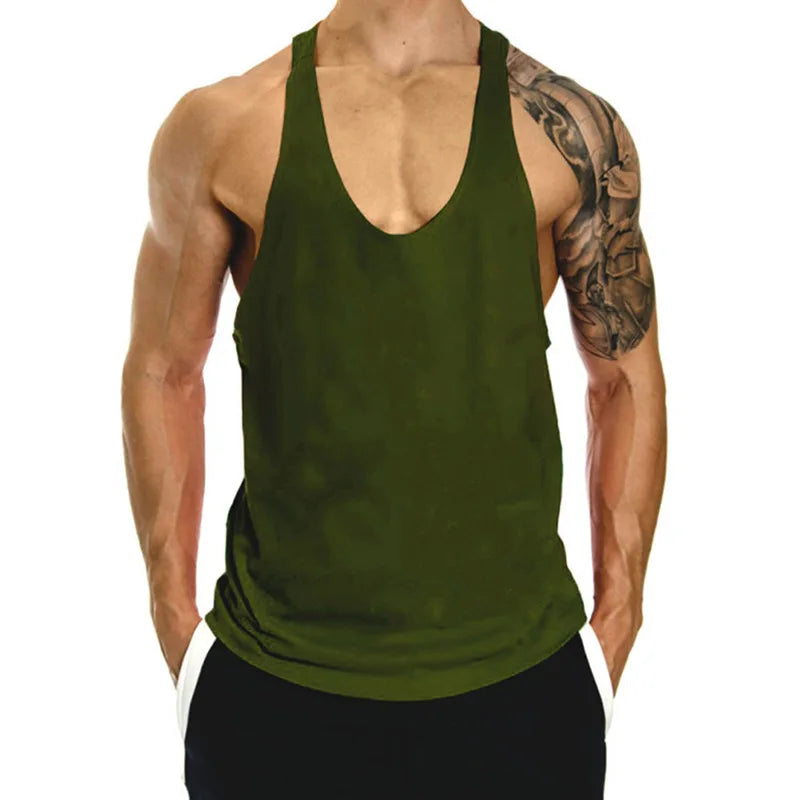 Summer Cotton Sleeveless Shirts Men Tank Top Bodybuilding Shirt Vest