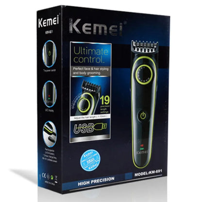 Kemei Adjustable Beard Hair Trimmer for Men Mustache Facial & Body Hair Clipper