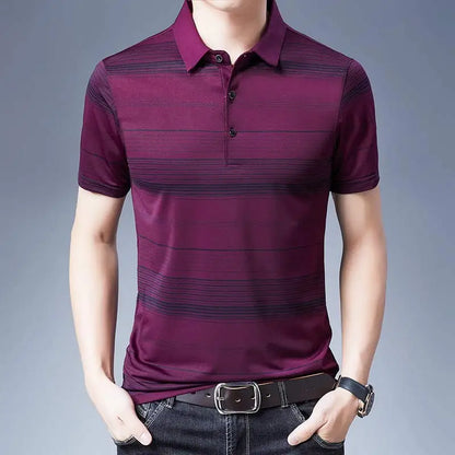 2022 Brand Casual Summer Striped Short Sleeve Polo Shirt Men Poloshirt Jersey