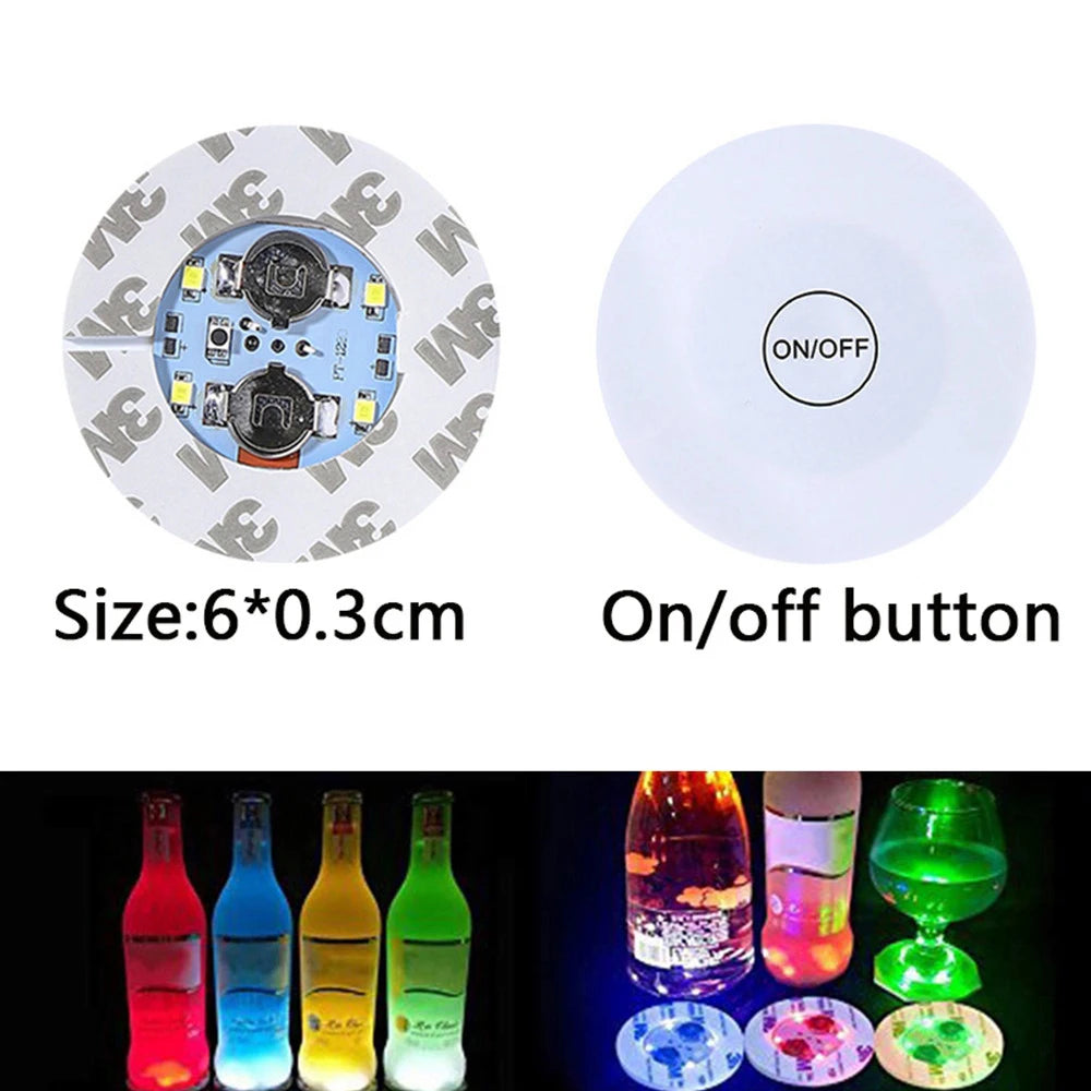 1Pcs Super Bright Mini Glow Coaster LED Vase New Year Decoration Light