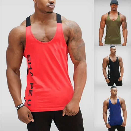 Casual Men Bodybuilding Sport Fitness Vest Muscle Sleeveless Shirt Tank Top