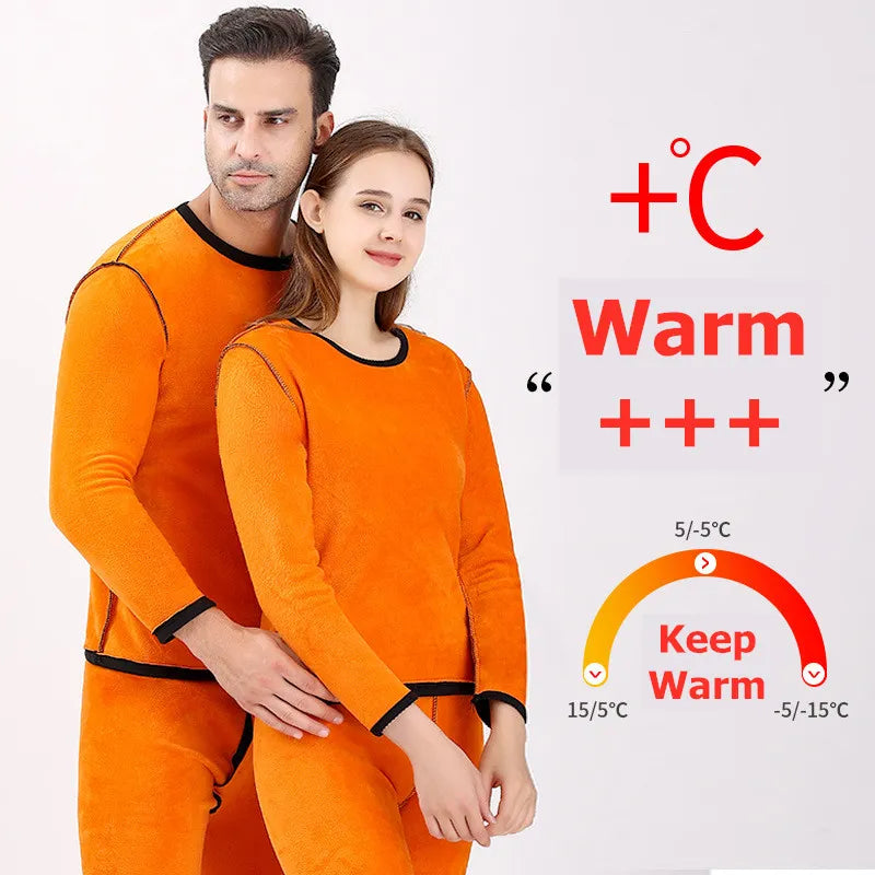 Winter Men Thermal Underwear for Women Sets Long Johns Warm Solid Casual