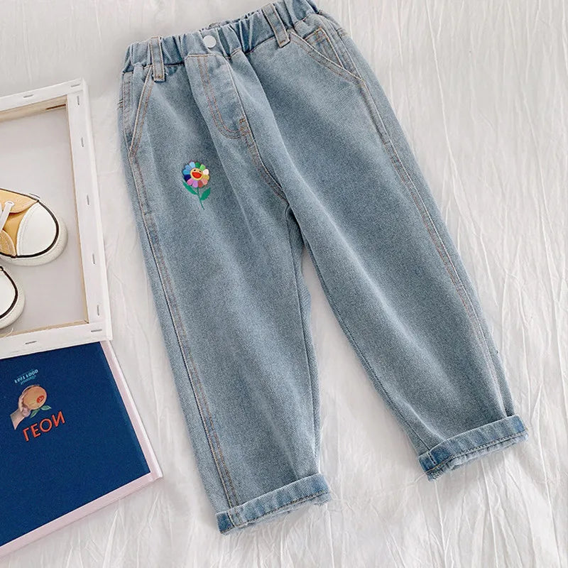 Spring New Baby Jeans Girl Clothes Casual Fashion Loose Denim Trousers Boys