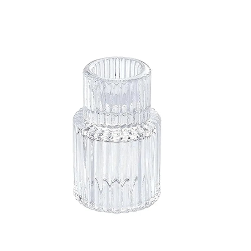 Creative Glass Candle Holder Table Candle Stand Transparent Glass