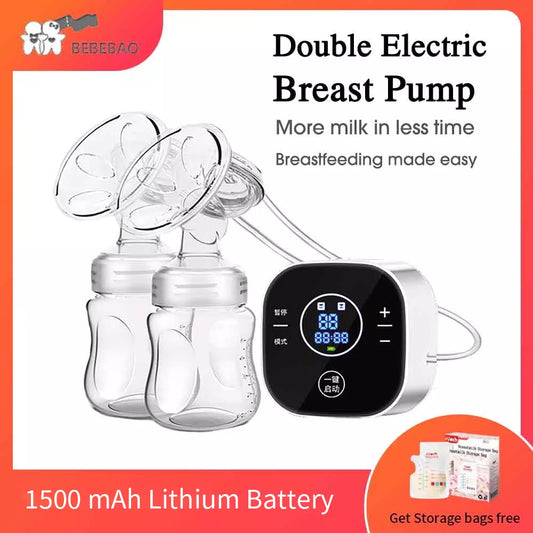 Electric Double Breast Pumps Breastfeeding Painless Portable Strong Suction