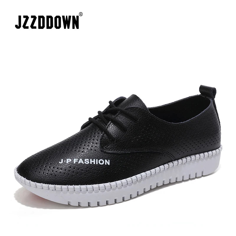 Genuine Leather Women Casual Sneakers Shoes Ladies Flats Canvas Shoe Female