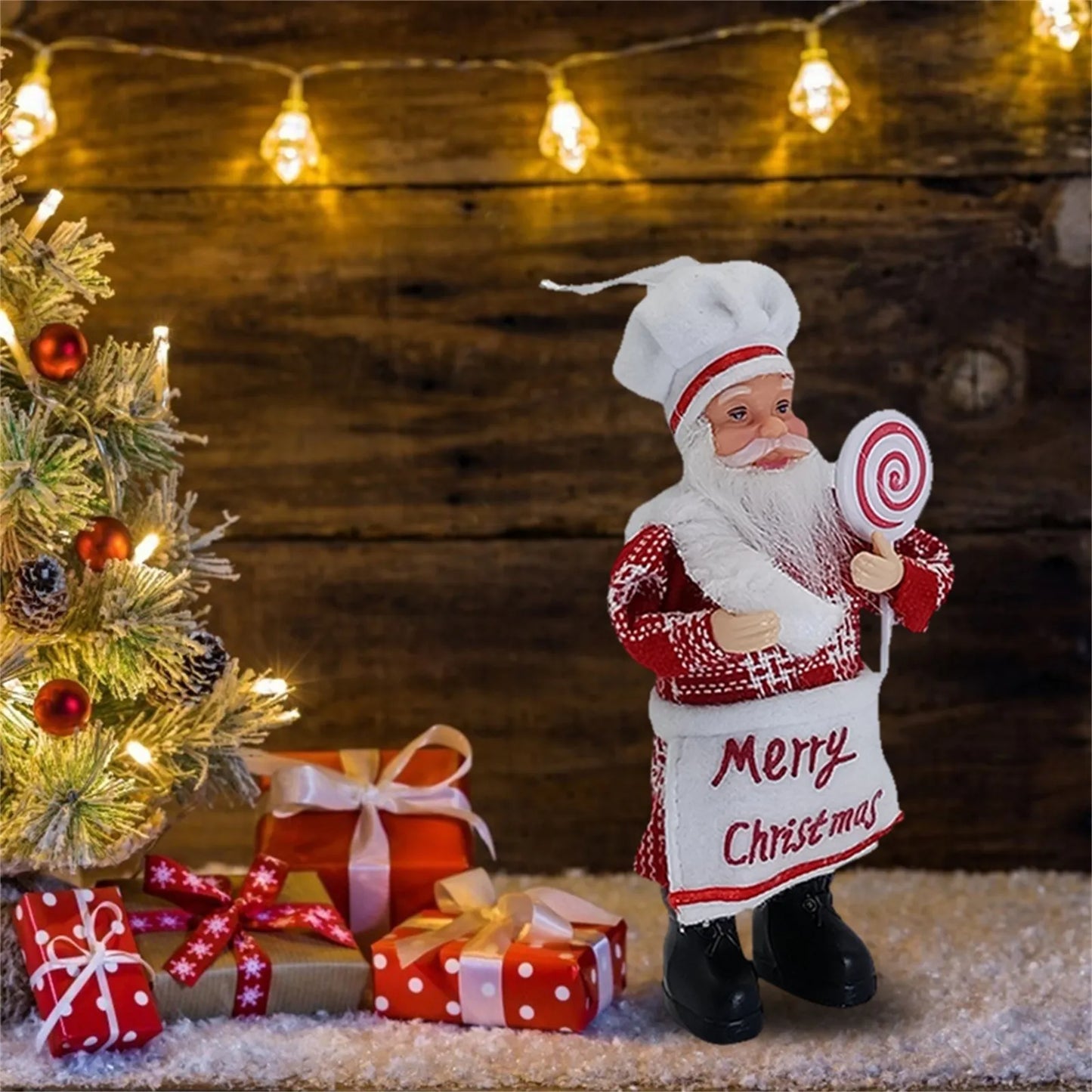 Santa Claus Chef Figurine Doll Christmas Tree Ornament Home Decoration Gifts