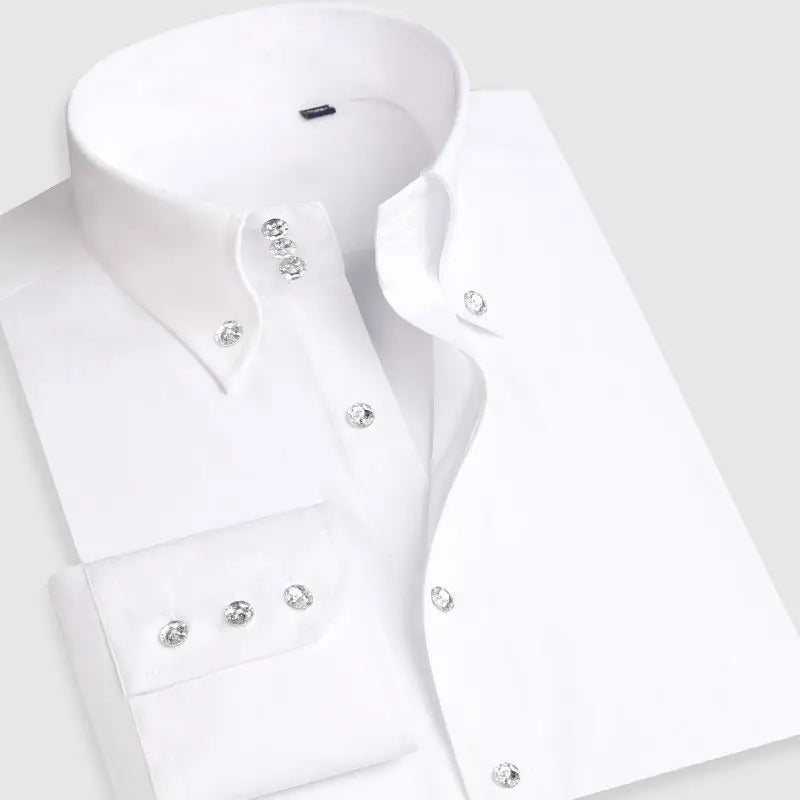 Men's Casual Shirt Long Sleeve Korean Trends Fashion Button-Down Collared Shirt